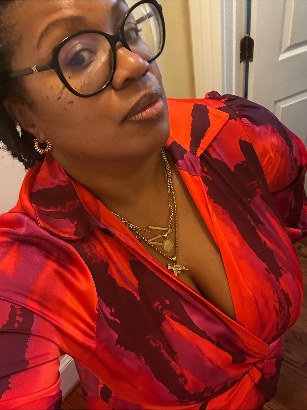 Red and purple satin dress - Picture 3 of 3